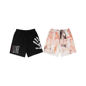 VLONE Casual Shorts Unisex Set Of 2 Black+Gray Pink