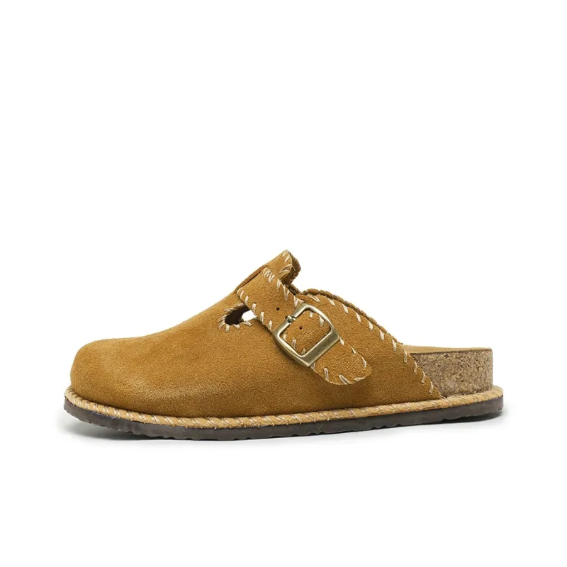 Mulinsen Cork Sole Abrasion Resistant Slip Resistant Closed Toe Slippers Unisex-6
