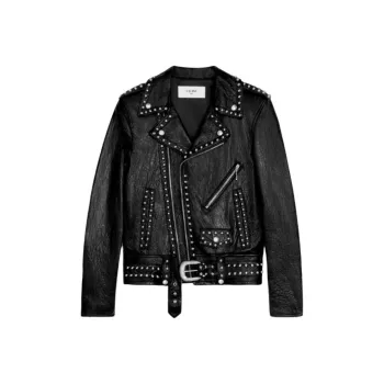 CELINE Stud Detailed Zip Up Jacket