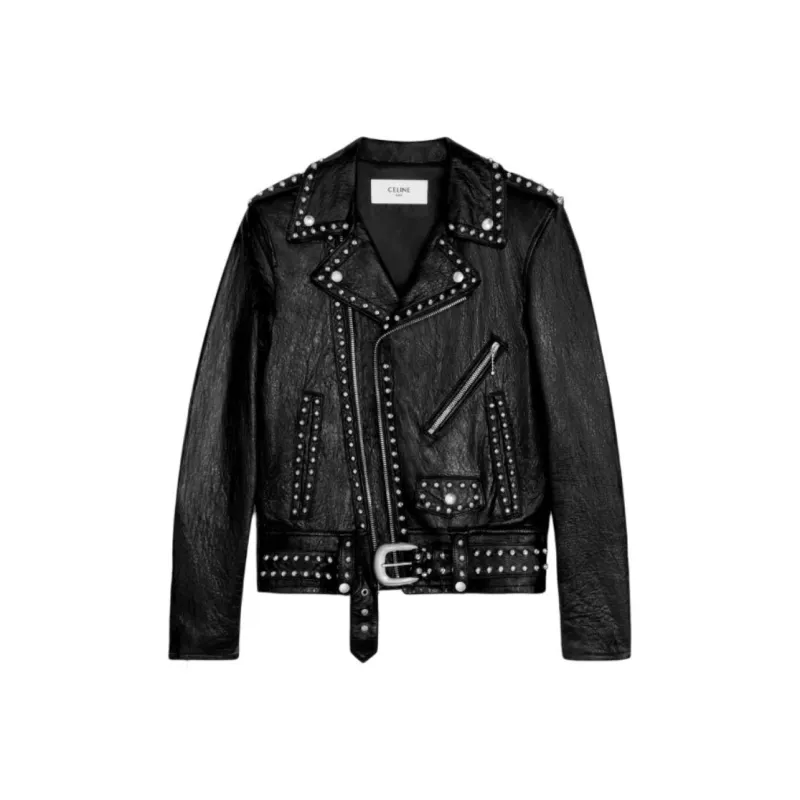 CELINE Stud Detailed Zip Up Jacket-0