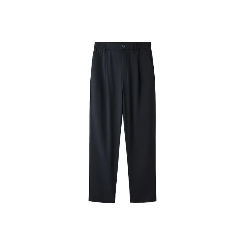 HLA Casual Pants Men Navy Blue Plaid 86-0