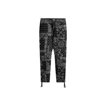 KITH FW24 Flocked Deconstructed Bandana Mercer 8 Casual Pants Men's Black