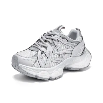 La Chapelle Slip Resistant, Abrasion Resistant, Lightweight Low Top Chunky Sneakers Women's Gray
