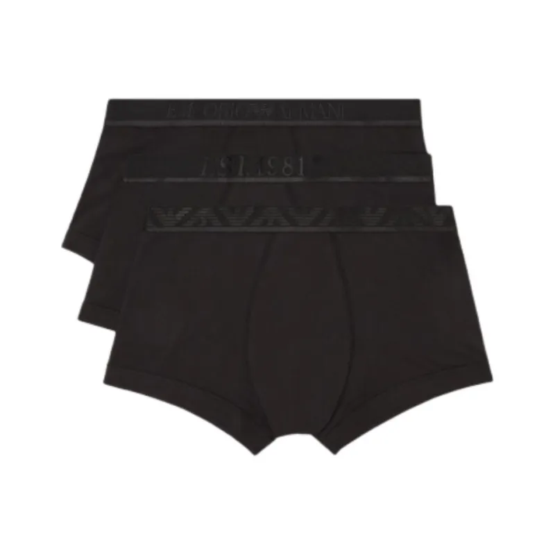 EMPORIO ARMANI Three pack Of Asv Shiny Logoband Organic Jersey Boxer Briefs-0