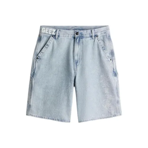 H&M Denim Shorts Men's Denim Blue/Rick And Morty