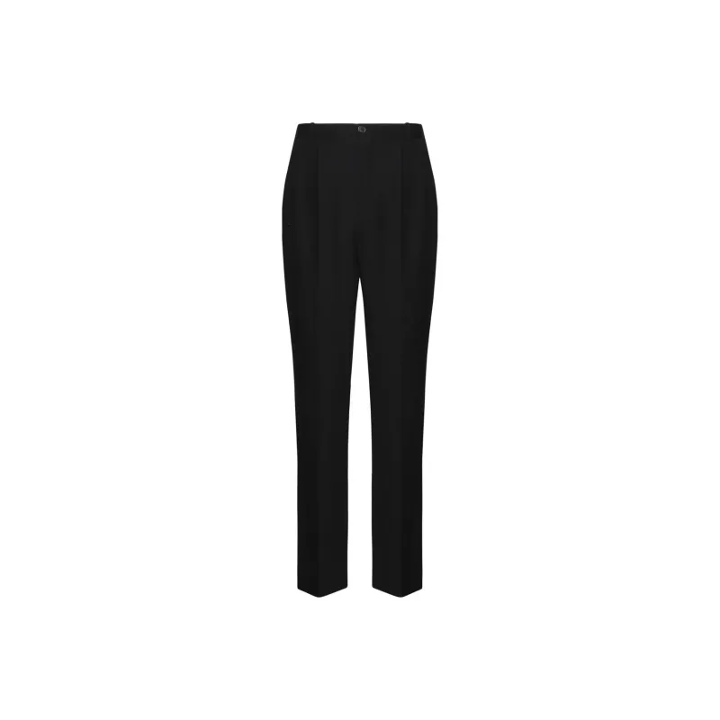 SAINT LAURENT Grain De Poudre Straight Leg Pants-0