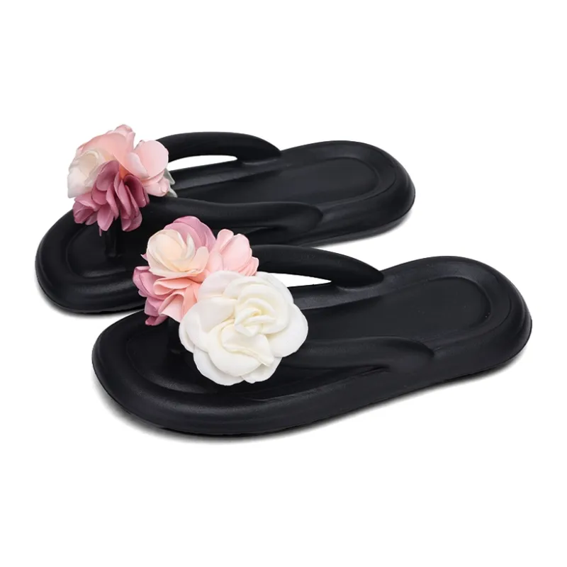 XMISTUO Soft And Bouncy Feeling Women's Summer EVA Floral Comfortable Slip Resistant Waterproof Flip Flops-21