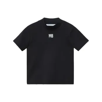 Alexander Wang High Neck Logo Top Black
