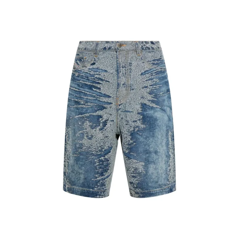 DIESEL Logo Patch Denim Shorts-0