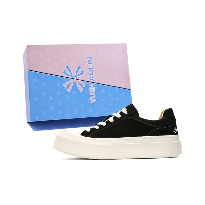 YUZHAOLIN Anti Slip And Wear Resistant Height Increasing Low Top Skateboard Shoes Men's Black-5