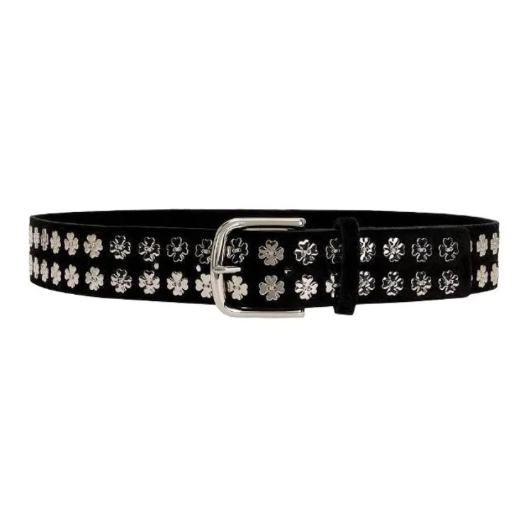 BODE Suede Belt Women's Black Width 4CM-0