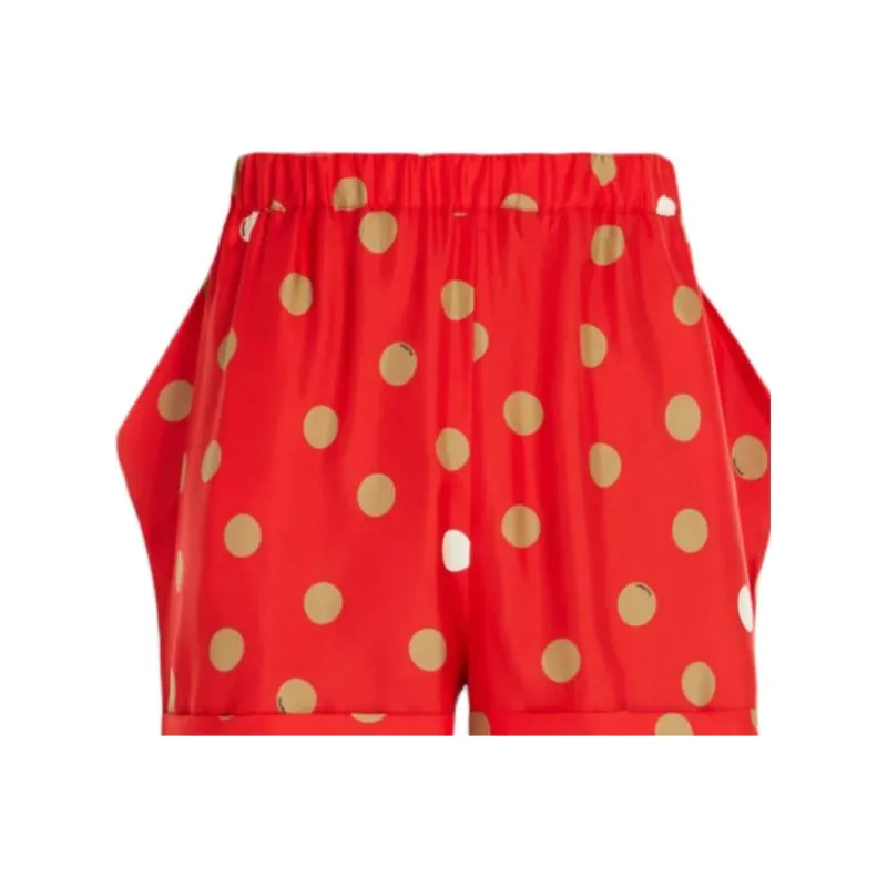 MaxMara Alcool Collection Printed Silk Shorts Casual Shorts Women's Red-4
