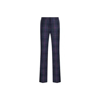 ETRO Maxi Check Trousers Casual Pants Men's Purple