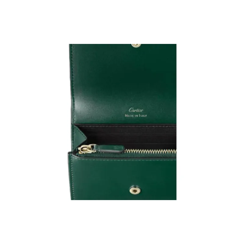 CARTIER C De Cartier Collection Calfskin Wallet Mini Women's Green-4