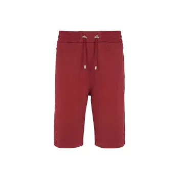 BALMAIN Drawstring Organic Cotton Track Shorts