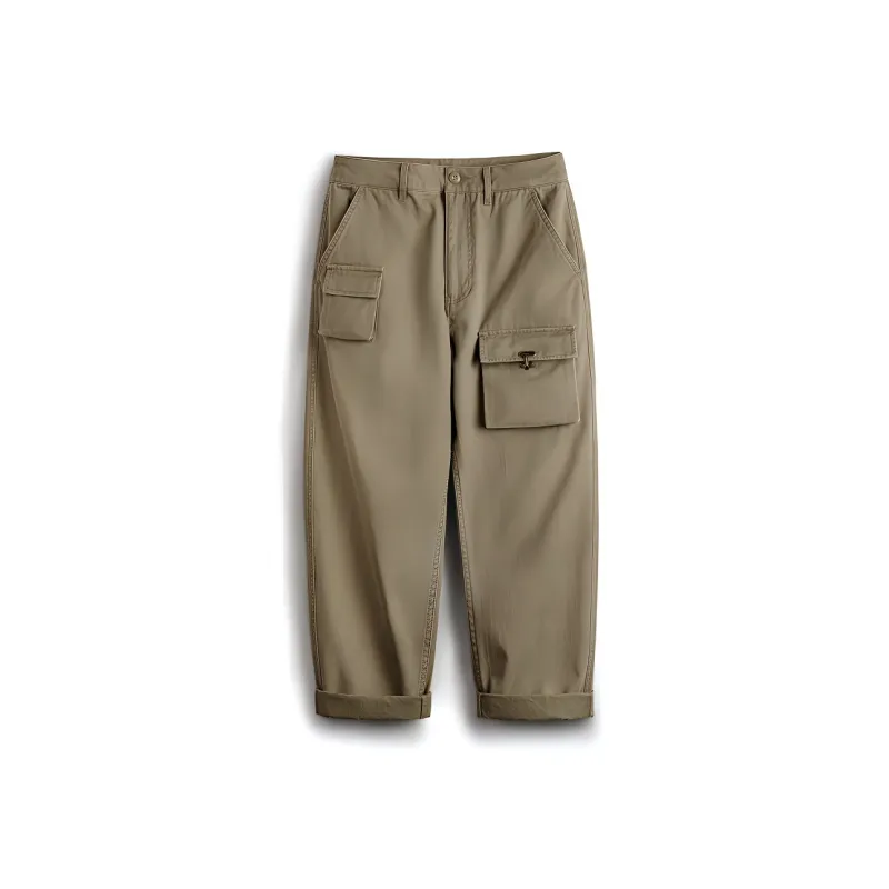 MADEN Casual Pants Men's Khaki Green-0