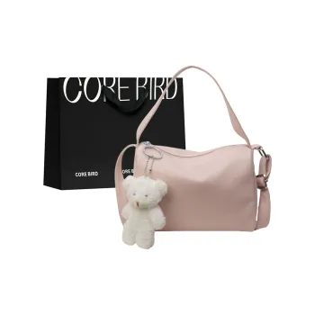 CORE BIRD PU Shoulder Bag Regular Women's Black/Pink/Ecru
