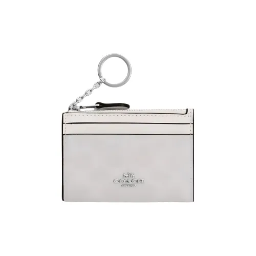 COACH Artificial Leather With Plastic Card Holder Mini Women's Chalk White