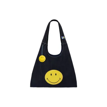 Lee Smiley® Collaboration Smiley Face Bag, Fashion Trend Tote Bag Fabric Tote Regular Unisex Original Denim