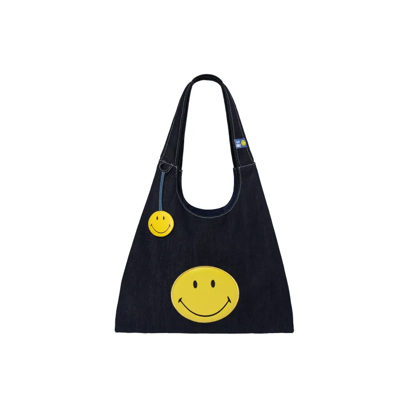 Lee Smiley® Collaboration Smiley Face Bag, Fashion Trend Tote Bag Fabric Tote Regular Unisex Original Denim-0