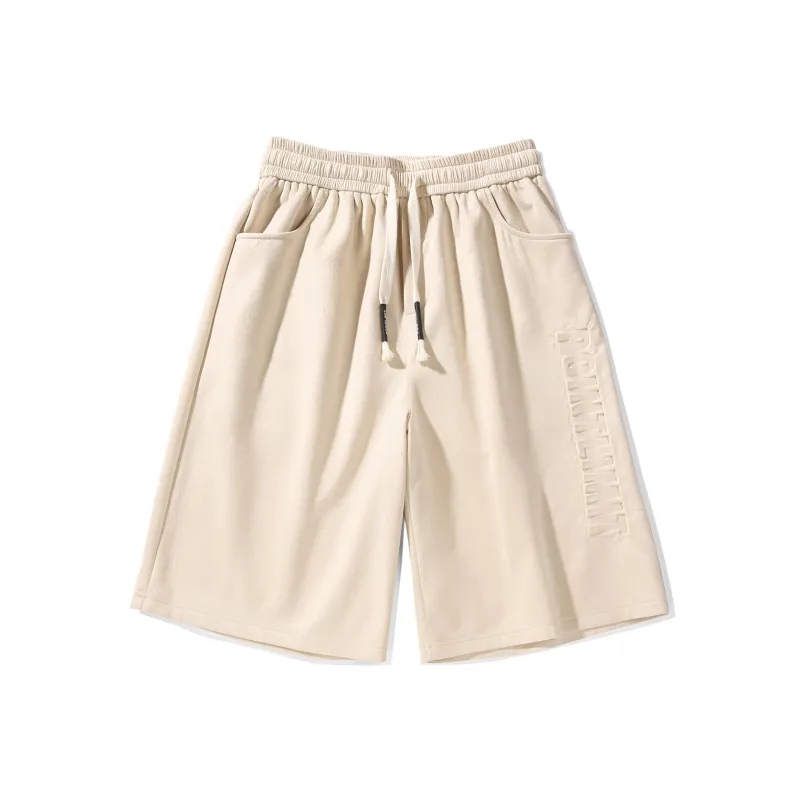 POINTLIMIT Suede 3D Pring Logo Unisex Casual Shorts-5