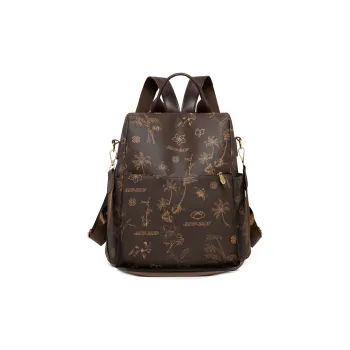 SUN EARTH &U Soft Leather Backpack Unisex Brown/White
