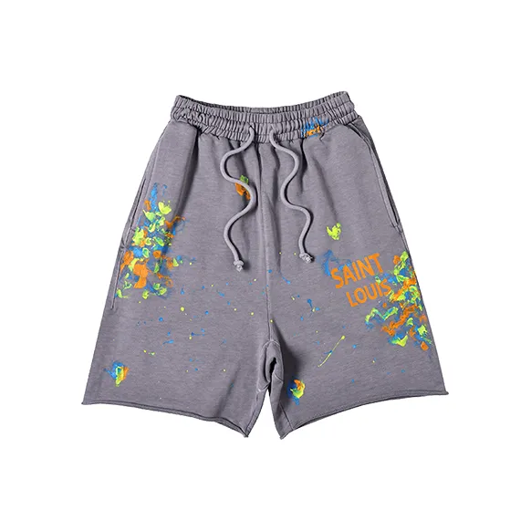 SSSAINT LOUIS Casual Shorts Unisex Washed Gray-0