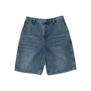 LIVINGTOWN Denim Shorts Unisex Washable Blue