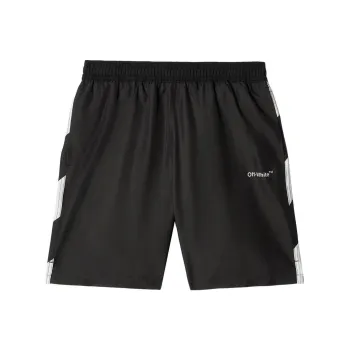 OFF WHITE Diag Surfer Logo Printed Swim Shorts