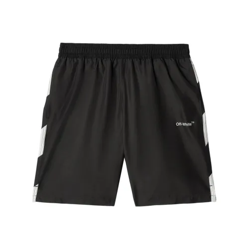 OFF WHITE Diag Surfer Logo Printed Swim Shorts