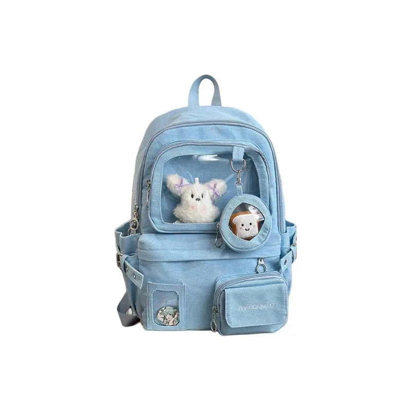 ZOGA Denim Backpack Unisex Black/Blue/Dark Blue-6