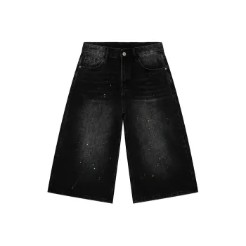 Voguo Relay Mid Rise 7/8 Denim Shorts Unisex