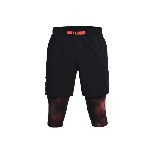 Under Armour Casual Shorts Men Black/Red Multicolor