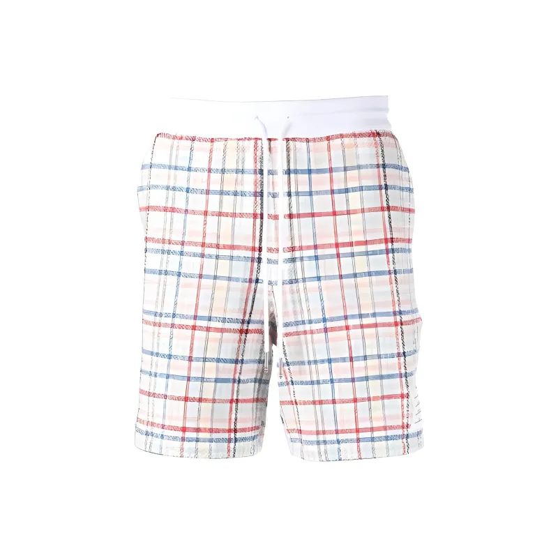 THOM BROWNE Gingham Check Drawstring Tweed Shorts-0