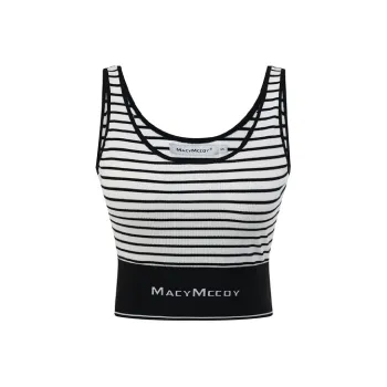 MacyMccoy Tank Tops Women's Black White Stripes