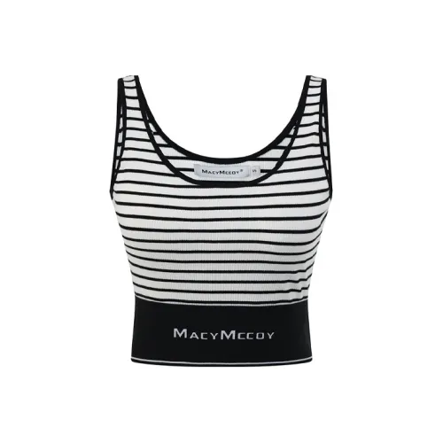MacyMccoy Tank Tops Women's Black White Stripes
