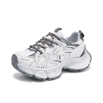 La Chapelle Slip Resistant, Abrasion Resistant, Lightweight Low Top Chunky Sneakers Women's White