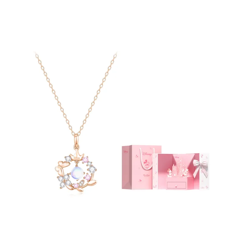 Disney Princess S925 Silver Necklaces Women's Rose Gold-0