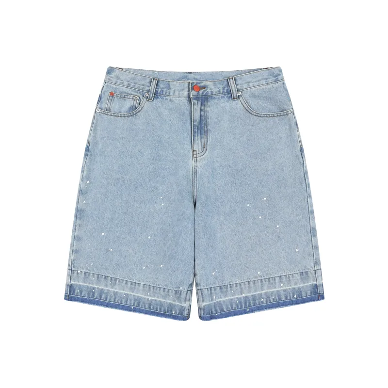MostwantedLab MostwantedLab Hamburger Denim Shorts Unisex Denim Blue-0