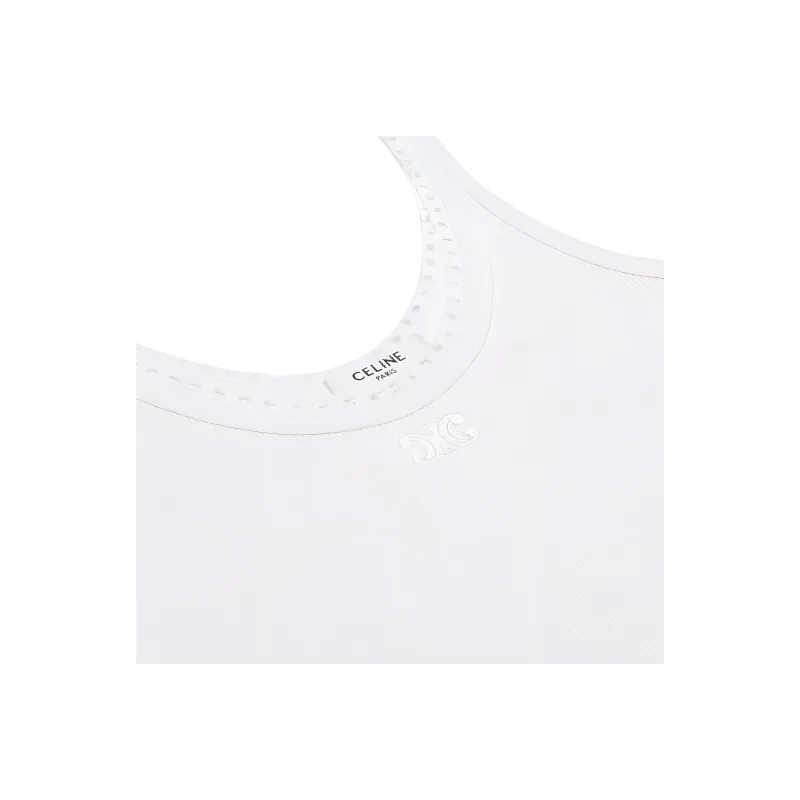 CELINE Triomphe Trim Detailed Tank Top-4