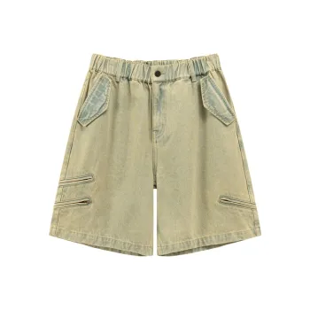 NO ONE ELSE Denim Shorts Unisex Denim Blue