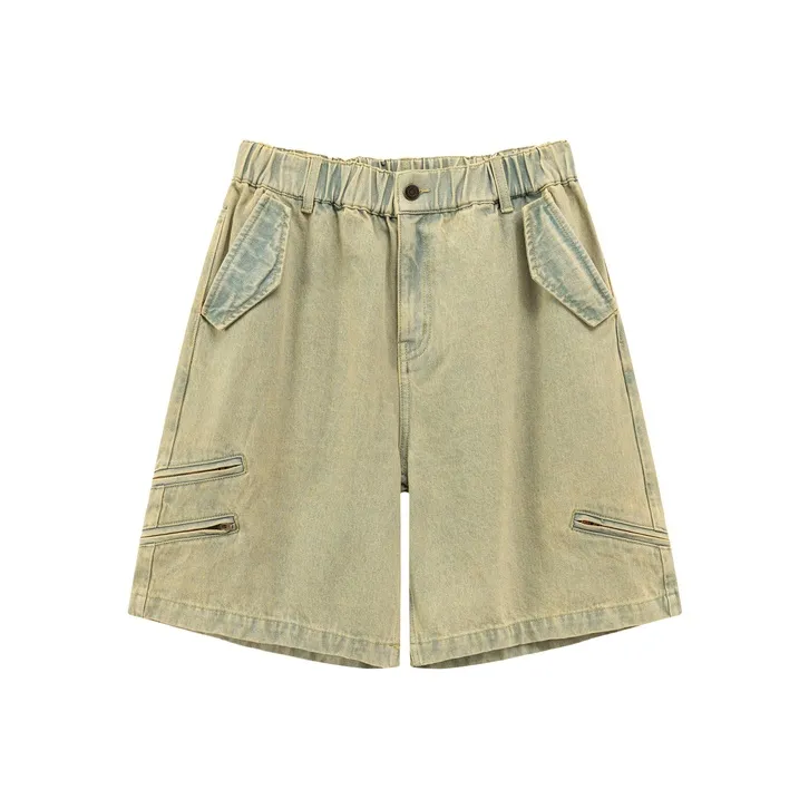 NO ONE ELSE Denim Shorts Unisex Denim Blue-0