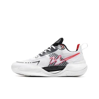 Binary Cushioning Support Abrasion Resistant Breathable Slip Resistant Low Top Basketball Shoes Unisex Black Red