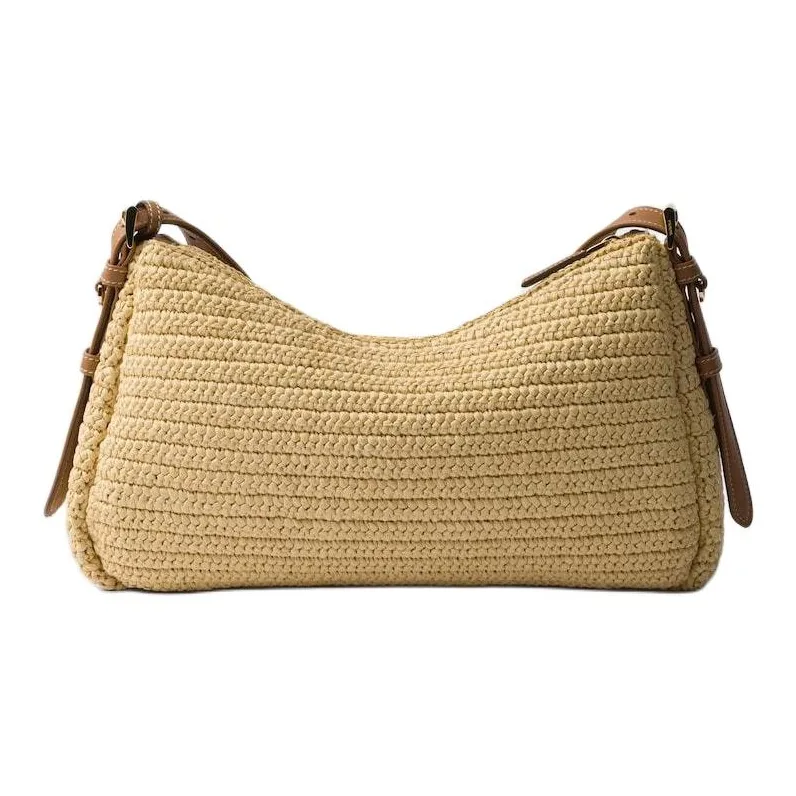 PRADA Aimee Viscose Handbag, Shoulder Bag Large Size Women's Natural-2