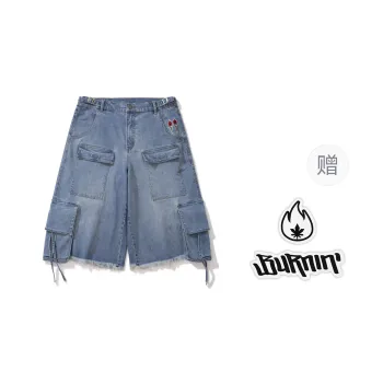 BURNIN Denim Shorts Unisex Blue