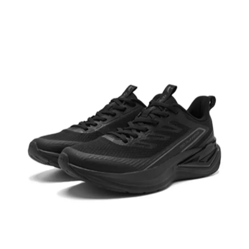 QIAODAN Cushioning Slip Resistant Low Top Casual Running Shoes Men's Black-2
