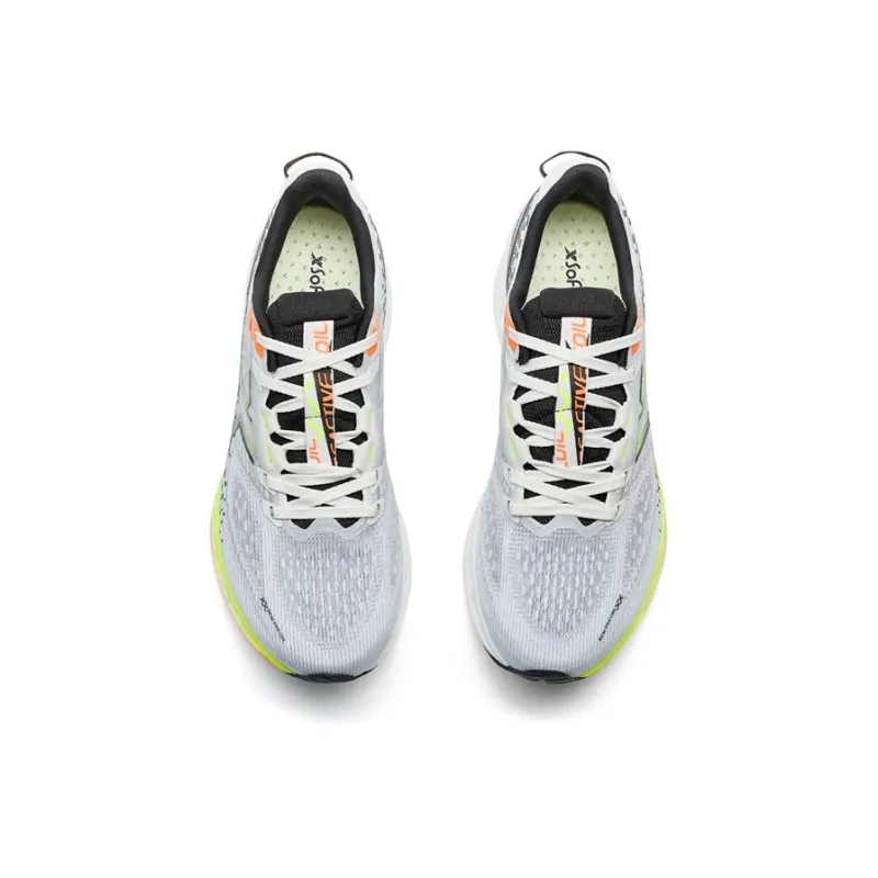 XTEP Cushioning Spin 12 Running Shoes Men Low Top Sail White, Black, Fluorescent Light Yellow Green-3