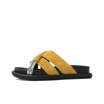 CAMEIDO Slide Slippers Women's Yellow