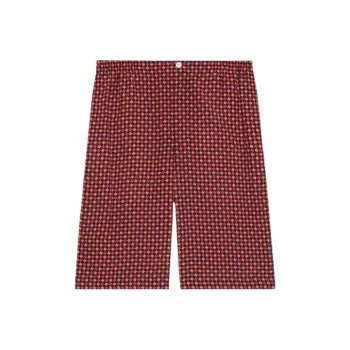 GUCCI Mid Rise Houndstooth Printed Tailored Shorts