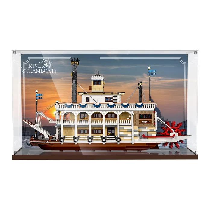 LIGHT YOUR BRICKS Compatibility IDEAS Collection 21356 Canal Steamboat Display Case Model Accessories-0